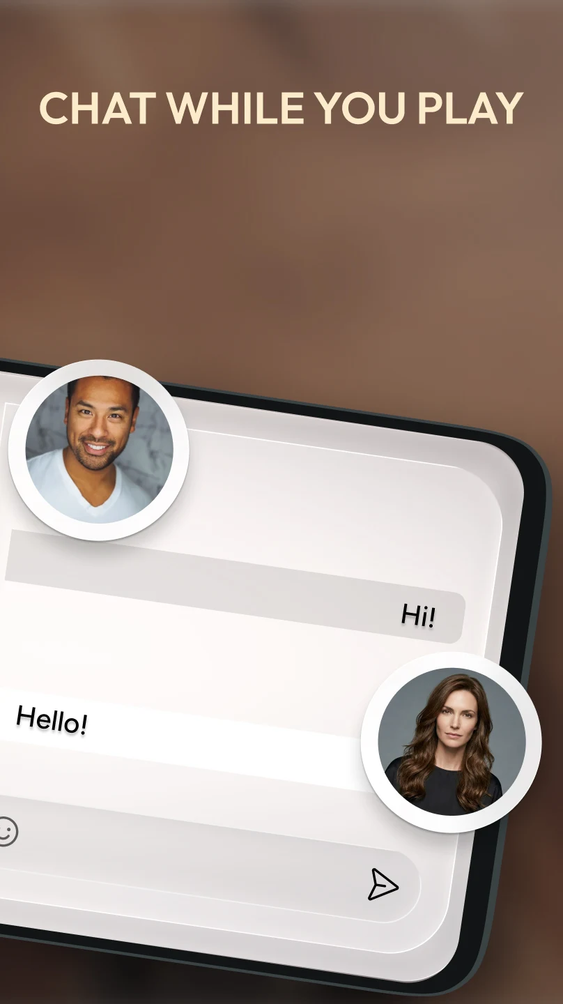 In-game chat during an online backgammon match on a phone